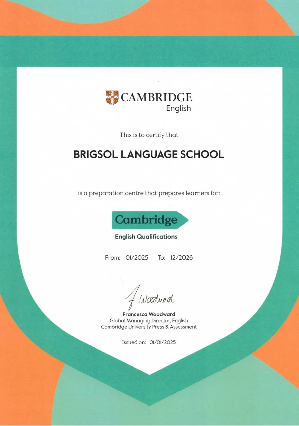 Certificado de Cambridge English: Brigsol Language School, centro preparador