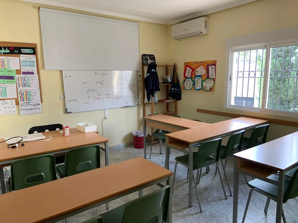 Classroom with whiteboard